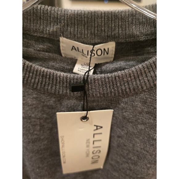 Allison New York Faux Fur Trim Sweater in Heather Gray – NWT Size Large - Picture 3 of 5